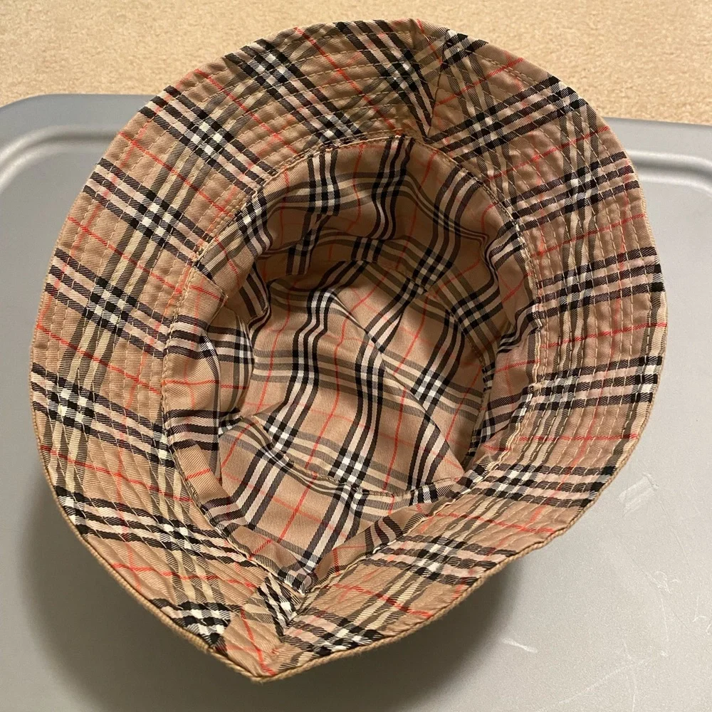 Tan and Plaid Reversible Bucket Hat